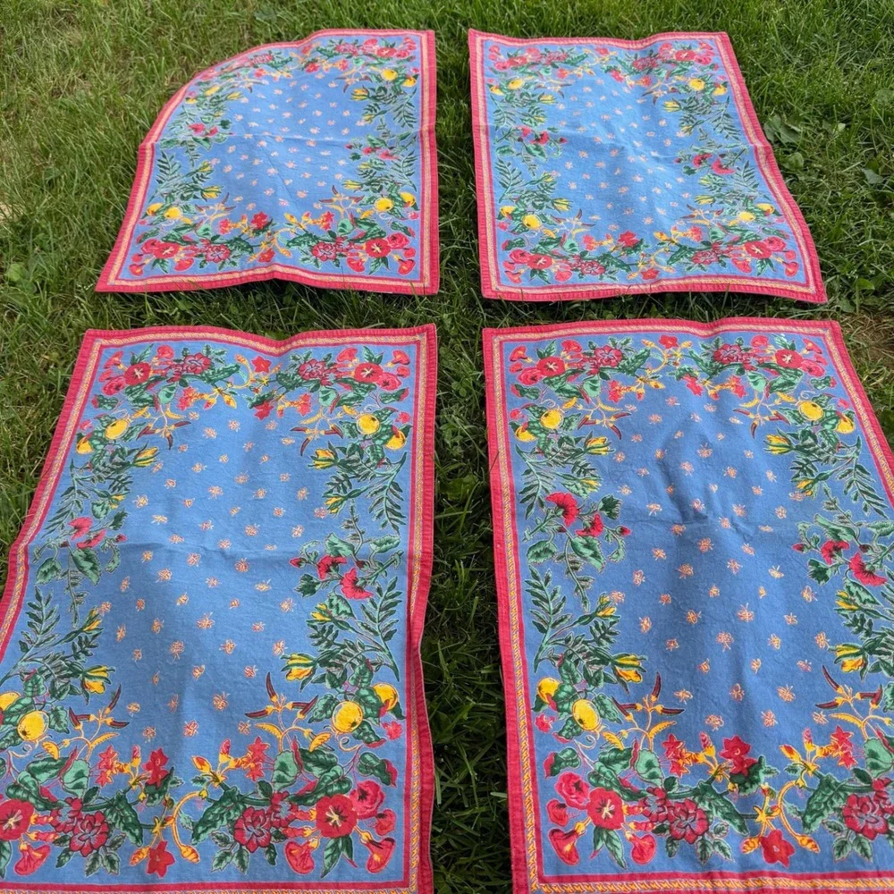 Williams Sonoma Placemats Set of 4 French Country Provence Cotton Made in India